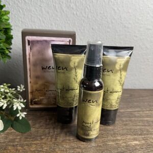 Wen by Chaz Dean Sweet Almond Mint Travel Kit 3 Piece Set New Sealed 2oz Each